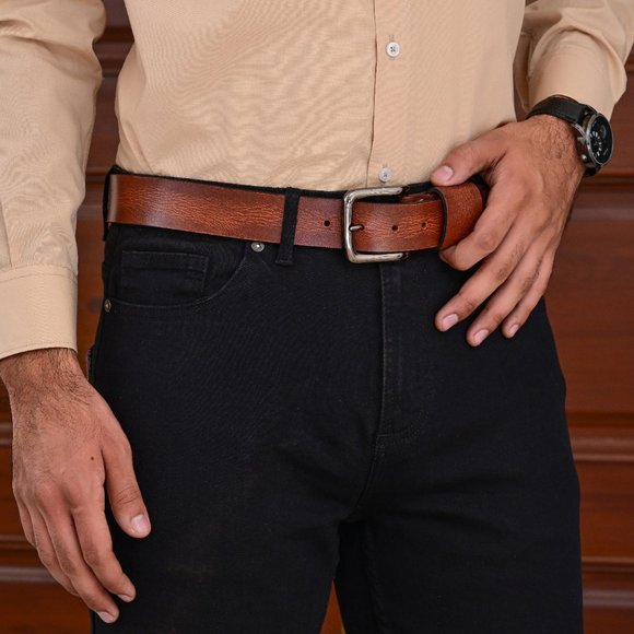 Men's Leather Belt - Handmade - Antique  Maroon - Free Personalization - Picture 8 of 15